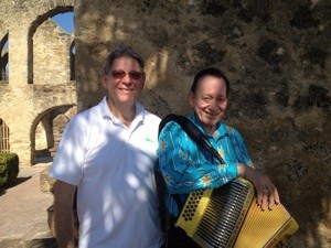Steve with accordion master Flaco Jimenez
